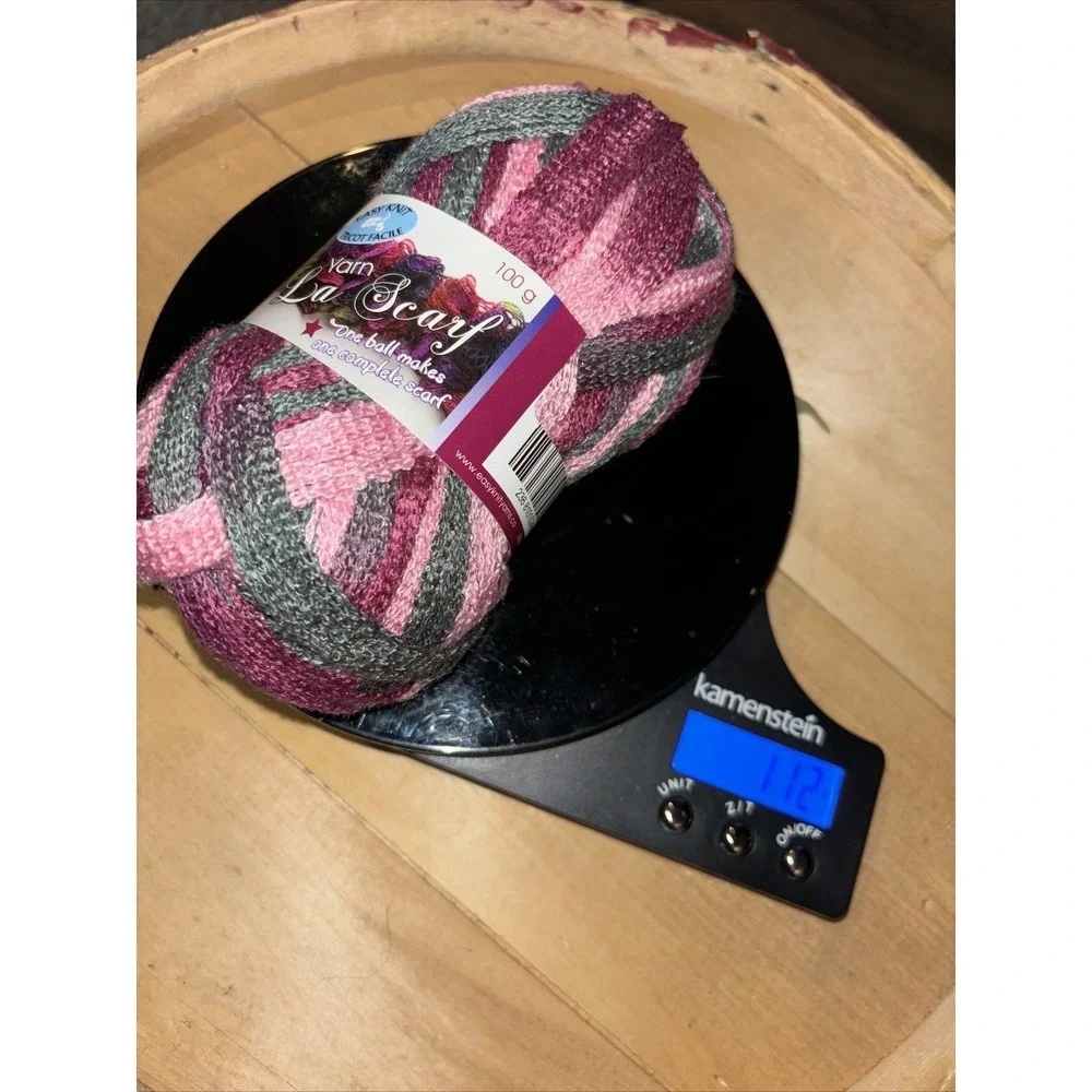 La Scarf yarn for boa scarf 97% acrylic/3%metallic 100gr Pink Mauve Gray‎